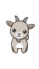 Obraz premium Cute cartoon goat character standing.