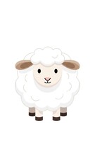 Obraz premium Cute cartoon sheep standing alone.