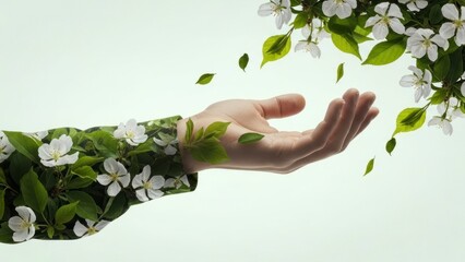Hand with flowers