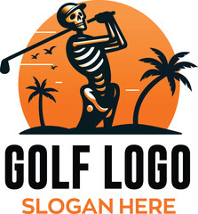 golf logo design with editable vector file