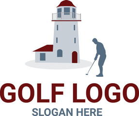 golf logo design with editable vector file