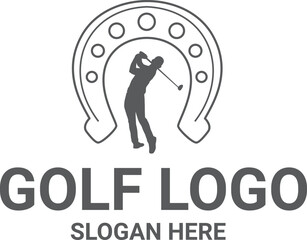 golf logo design with editable vector file