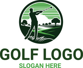 golf logo design with editable vector file