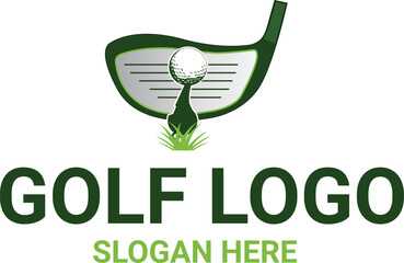 golf logo design with editable vector file