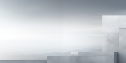 Minimalist Concrete Architecture in a Bright Calm Space