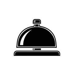 Obraz premium Hotel Service Bell Icon Illustration – Reception Desk Call Symbol