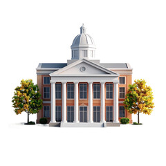 Government Building with Columns and Dome.