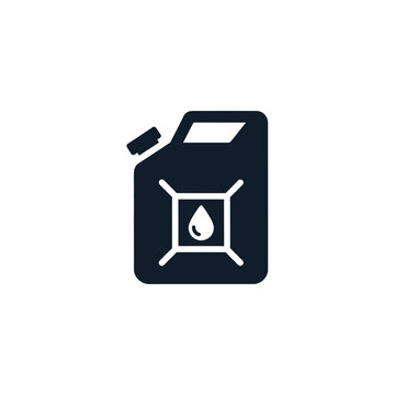 Fuel Canister Icon Gasoline Container Oil Jerrycan Symbol Vector Illustration