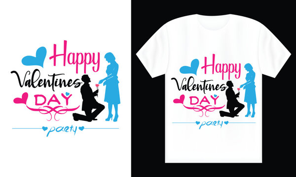 Happy Valentines Day Party, T-shirt Design.