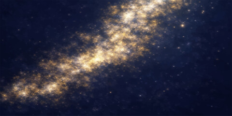 Obraz premium An abstract dark night sky background features a deep blue galaxy nebula with bright stars and glowing cosmic clouds across the starry universe