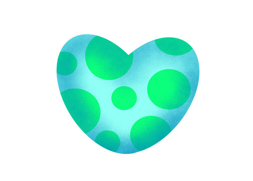 Sticker pungent spotted green heart