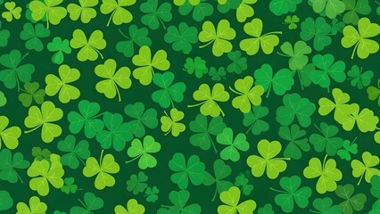 Fototapeta premium St patrick's day shamrocks and four leaf clover pattern background