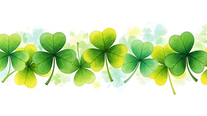 Fototapeta premium St patrick's day shamrocks and four leaf clover celebration
