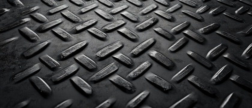 The black-and-white texture of metal plates with embossed patterns creates an industrial charm, suitable for website design as a background.