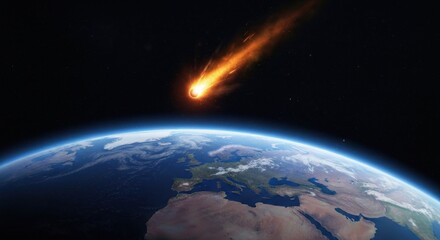 Comet streaking towards Earth