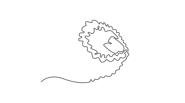 vegetable sushi roll. Sushi concept. Single line draw design. Vector graphic illustration