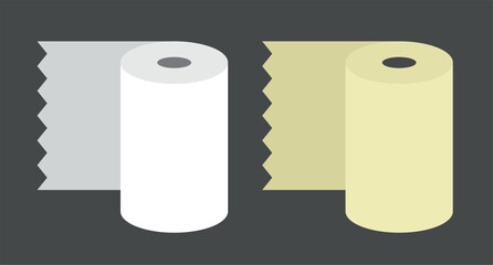 Paper roll icon. Paper towel, a toilet or kitchen accessory. A roll of paper towels.