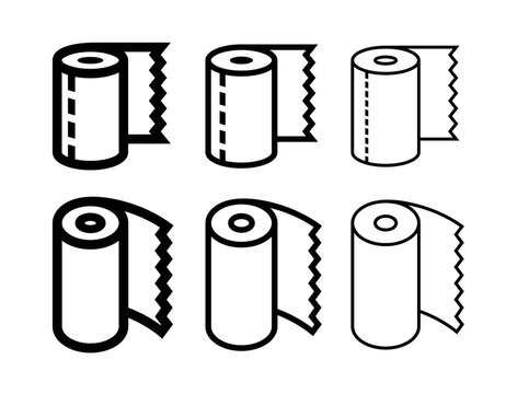 Paper roll icon. Paper towel, a toilet or kitchen accessory. A roll of paper towels.