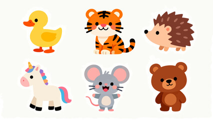 Naklejka premium Cartoon animals collection