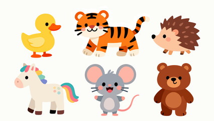 Naklejka premium Cartoon animals collection