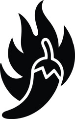 Fototapeta premium A striking chili pepper design with a fiery flame silhouette