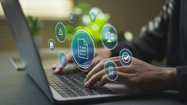Compliance rules concept highlighting regulatory standards, internal policies and risk control. Ensuring lawful operations, transparency and accountability in modern business environments.