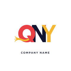 Fototapeta premium Colorful QNY Logo Design Template.