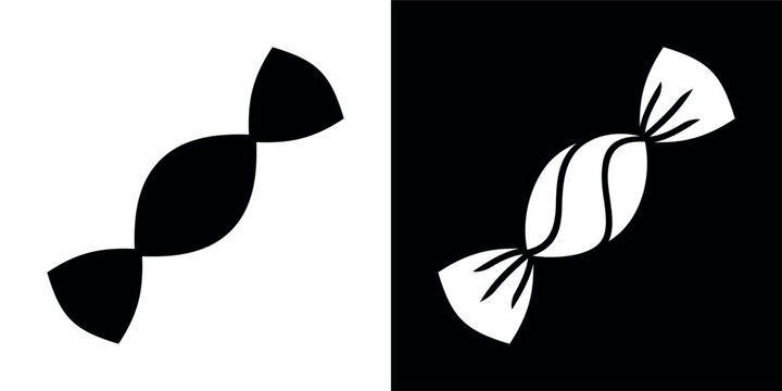 Candy icon. Symbol of sweets or dessert. An attribute of childhood or childhood. A sweet candy in a wrapper or candy wrapper.