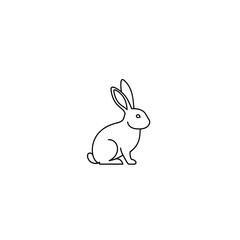 Obraz premium Detailed Black and White Rabbit Head Close up Fine Line Art Illustration