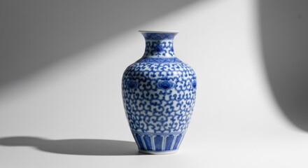 Elegant blue and white porcelain vase
