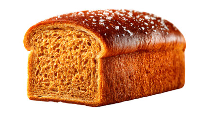Artisanal brioche loaf with sea salt, A perfect blend of sweet and savory textures for gourmet indulgence, isolated on transparent backgrounded
