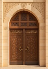 Ornate mosque door saudi arabia