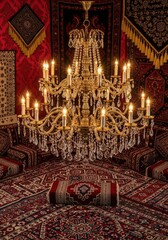 Luxury chandelier in elegant room
