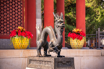 Dragon at Summer Palace in Beijing, China. Famous landmark