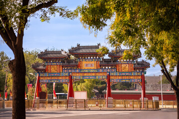Gate in Beijing, China. Famous landmark