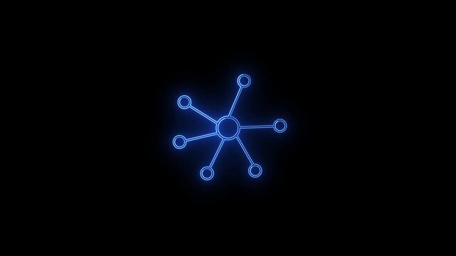 Networking concept. green line icon animation on transparent background 4k