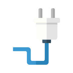 Obraz premium Electric plug with blue cable for power supply and equipment
