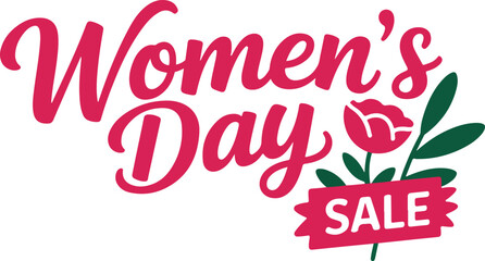 Women's Day Sale Floral Typography Vector