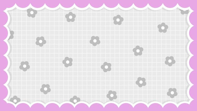 Cute and pop frame background with flowers and lace frills