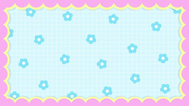 Cute and pop frame background with flowers and lace frills