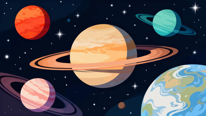 Colorful planets in space © k8m