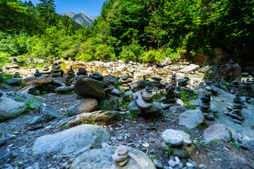 Landscape and hike along the Passer Gorge in South Tyrol, Italy