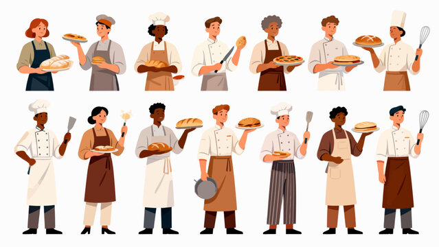 diverse bakers with baked goods
