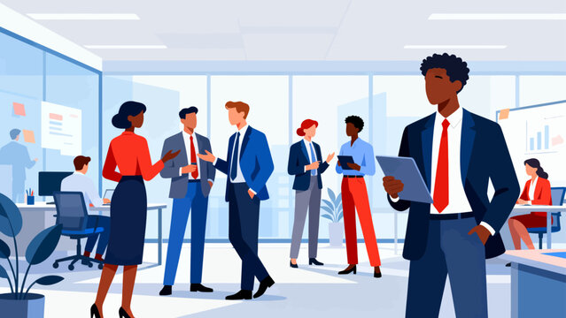 Office workers in business attire