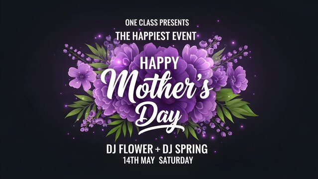Mother's day celebration event with djs flower and spring