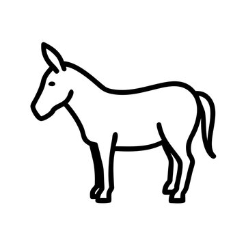 donkey farm animal vector icon