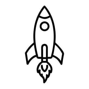 rocket launch outline vector icon