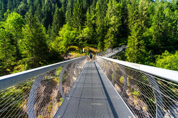 Landscape and hike along the Passer Gorge in South Tyrol, Italy