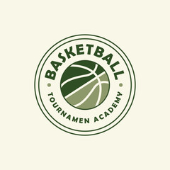Green Basketball Tournament Academy Circular Seal Logo