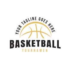 Elegant Gold Basketball Tournament Logo